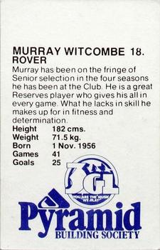 1980 Pyramid Geelong Cats #18 Murray Witcombe Back